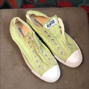 Lime Green Chuck Taylor Converse Lo-Top, Laceless